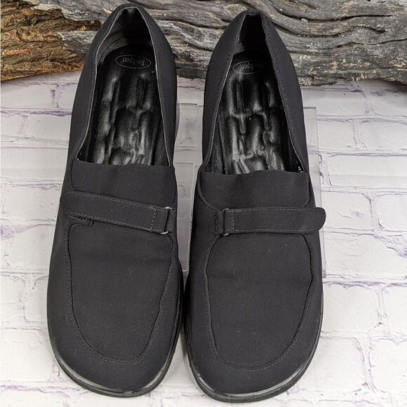 Rockport Black Wool Blend Fabric Career Chunky Loafer Heel - 9W (Wide) - Picture 2 of 10